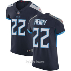 Mens Tennessee Titans #22 Derrick Henry Elite Navy Blue Home Vapor Jersey Bestplayer